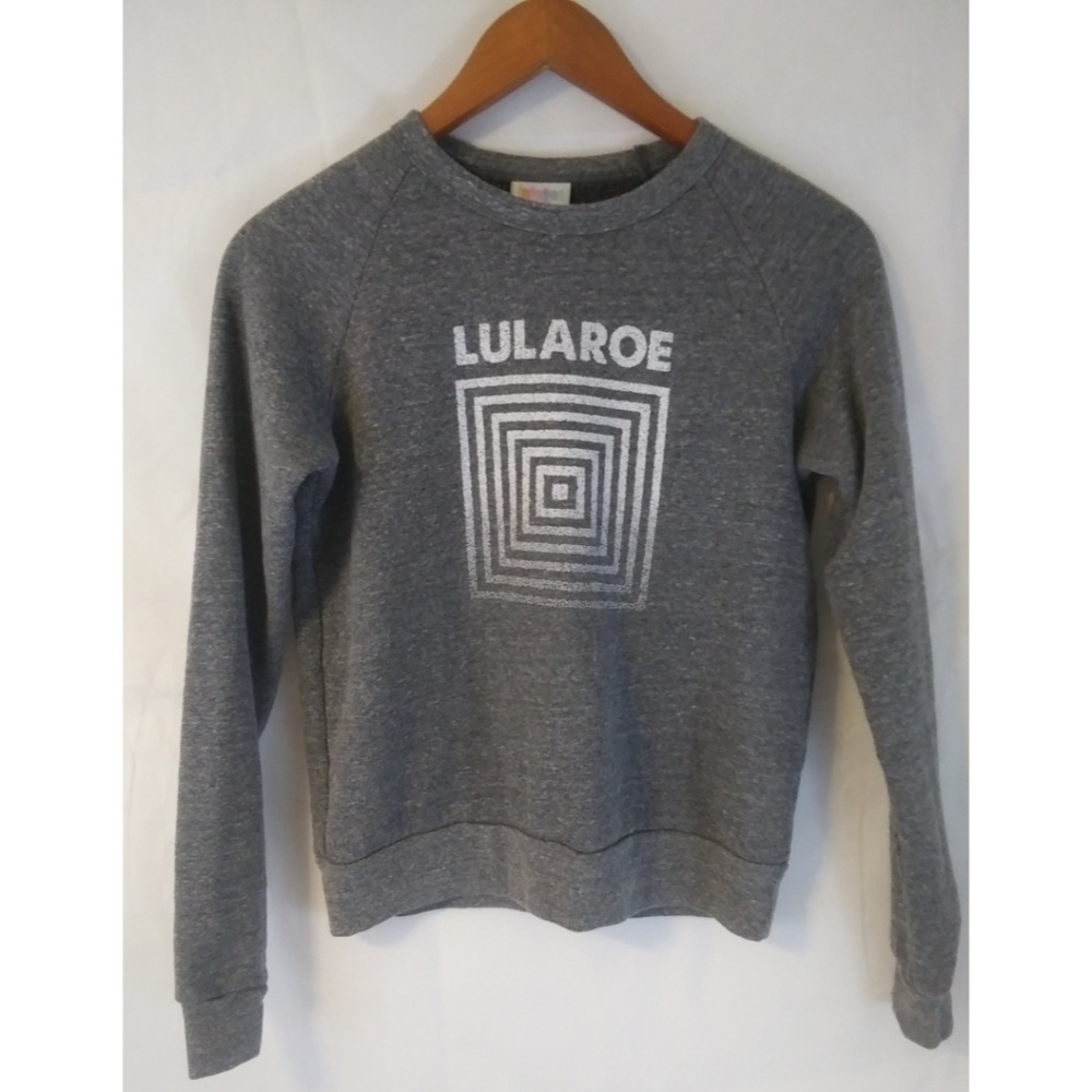 LULAROE Grey Logo Sweatshirt Top XS